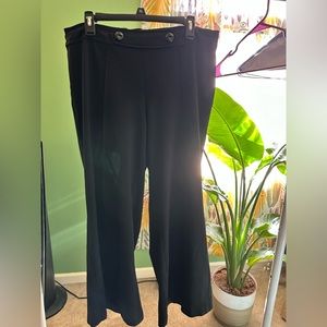Lane Bryant 14/16 black pull up wide leg dress slacks